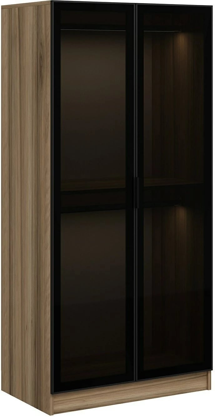 Dollap Hanah Home Kale me xham, ngjyrë gri e errët, 210cm Dollap Hanah Home Kale me xham, ngjyrë gri e errët, 210cm