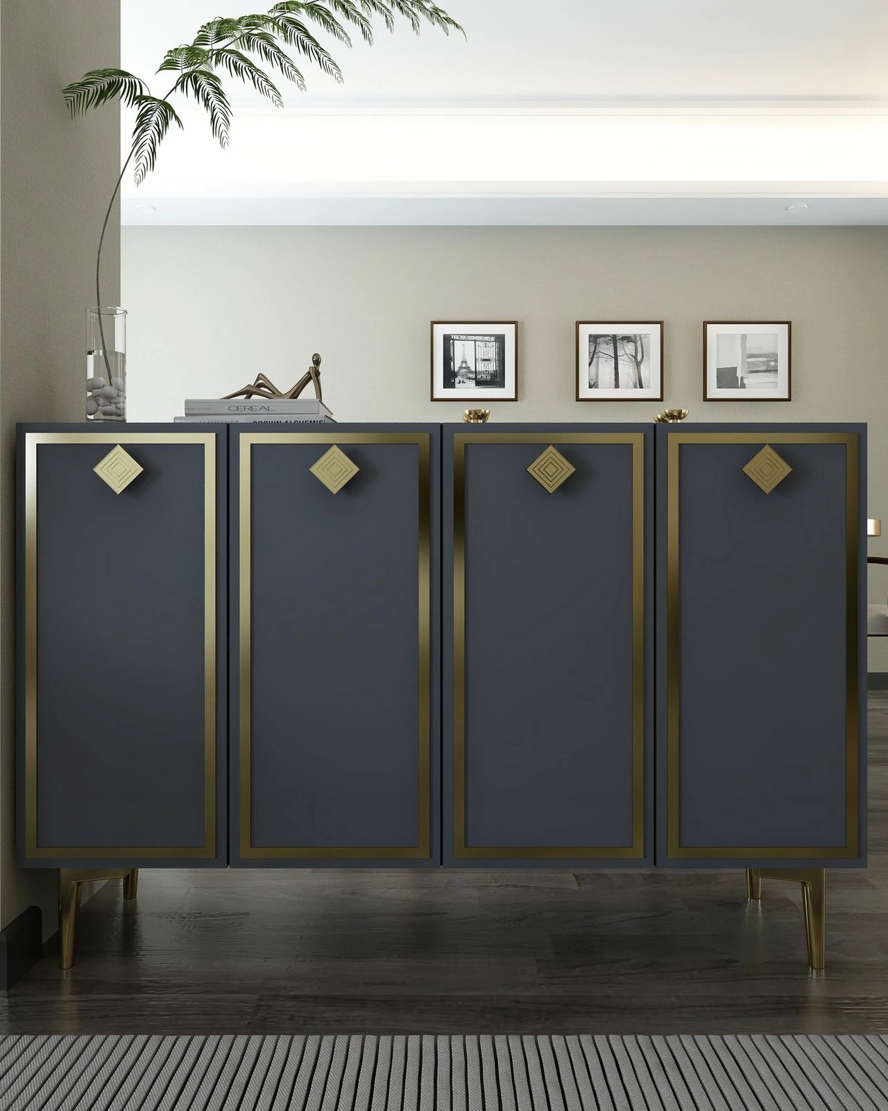 Konsolë Skye Decor, anthracite, gold, 8159KM-1