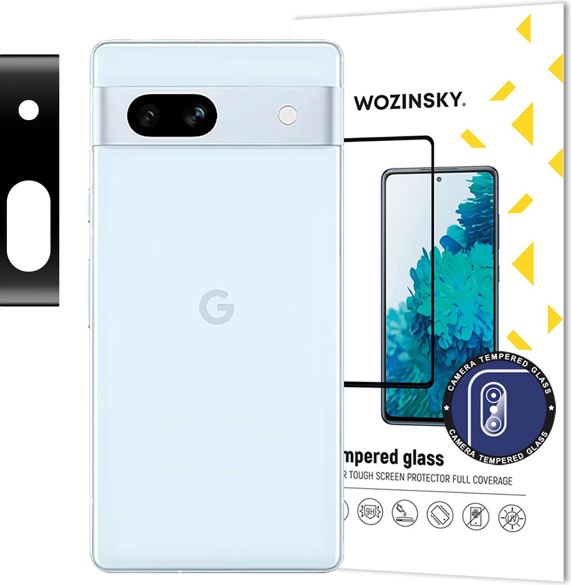 Xham i temperuar për kamerë Wozinsky Full Camera Glass për Google Pixel 7a, i zi