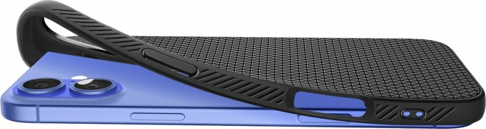 Mbështjellës, Spigen Liquid Air, për iPhone 16 Plus, TPU i hollë me kapje të mirë, i zi