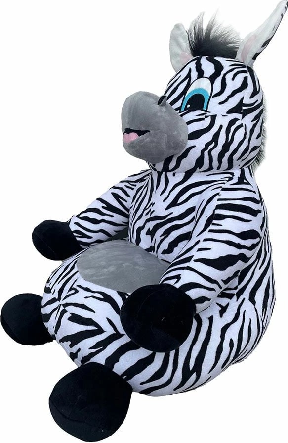 fotelë për fëmijë pelushi, NEW BABY, Zebra, 50x50x58 cm, e bardhë