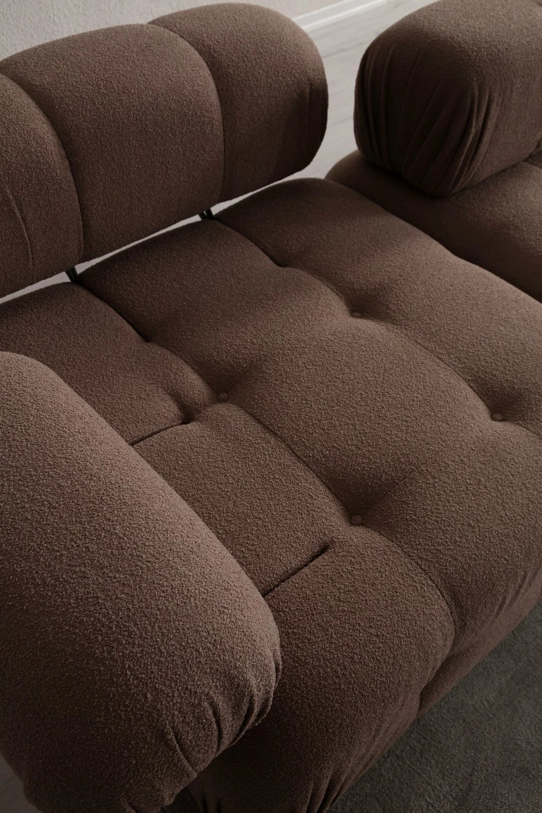Divan treshe Doblo, ngjyrë kapuçino, Atelier del Sofa (L1-Pouffe-1R)