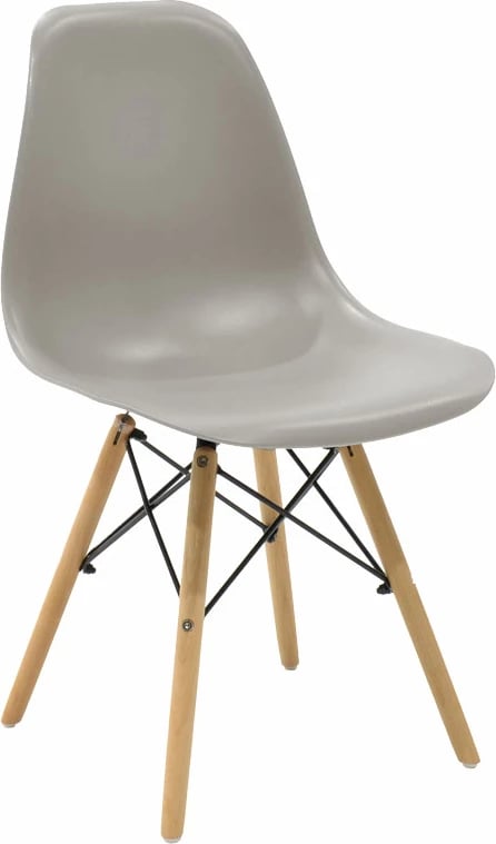 Karrige Julita PP ngjyrë gri-këmbë natyrale 46x50x82cm