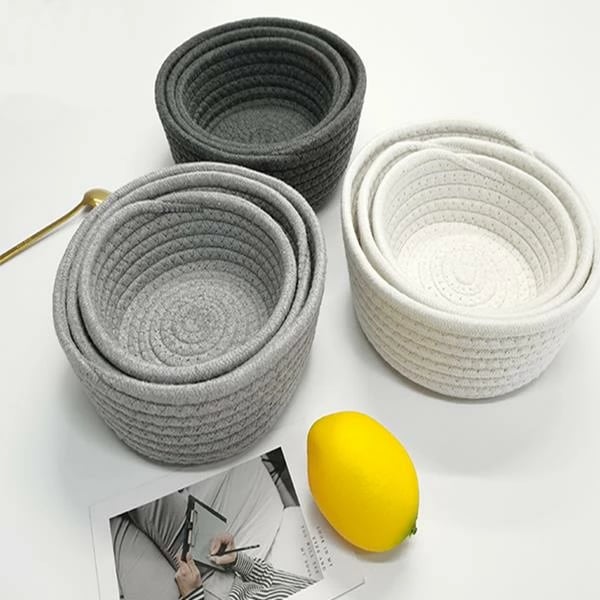 Set shporta NEXT 35542-08, pambuk, 3 copë, Gri e Çelët