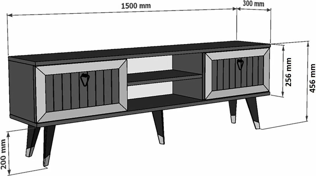 Komodë për TV Skye Decor, Lidya, anthracite, argjend