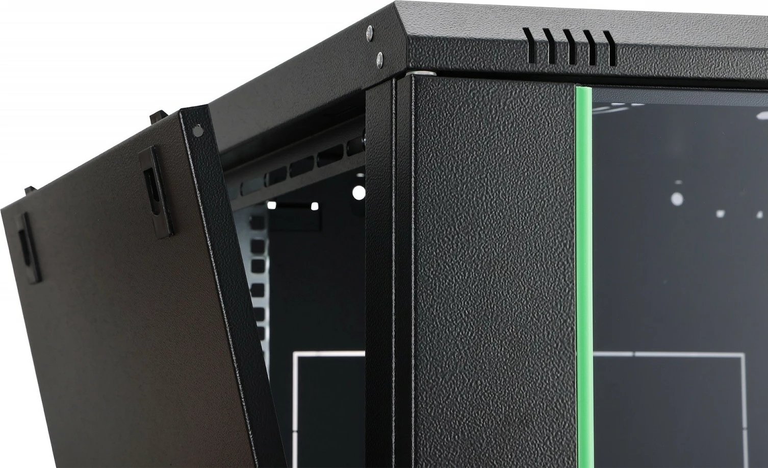 Kabinet rrjeti muror Digitus DN-37107 19" 9U 474x600x600mm derë xhami IP20 kapacitet 60kg i pa-montuar, zezë