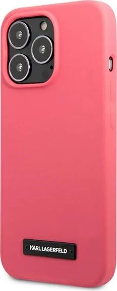 Mbështjellës Karl Lagerfeld Silicone Plaque për iPhone 13/13 Pro, 6.1", Fuksja