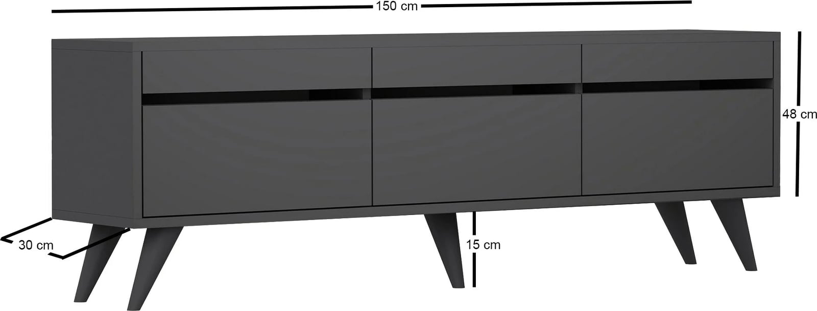 Komodë për TV, ngjyrë antracit, Skye Decor