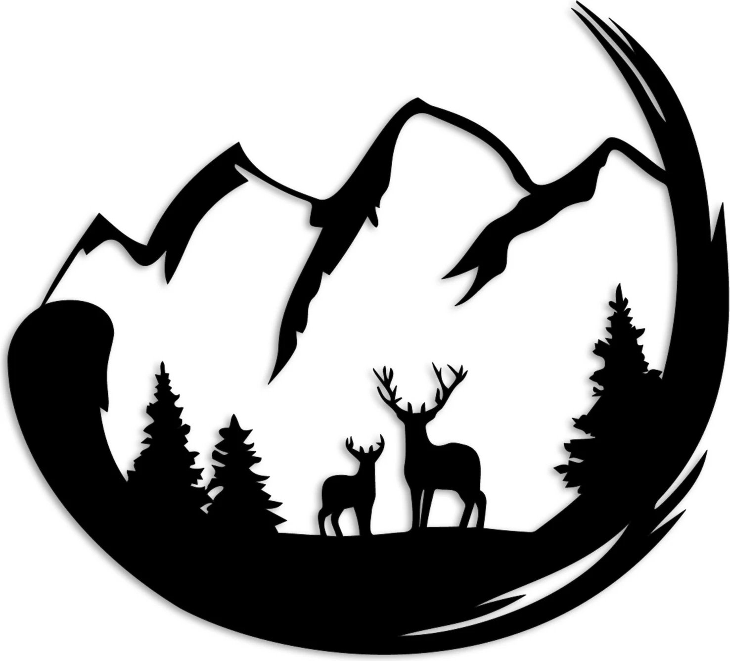 Aksesor dekorativ metalik për mur, dizajn Nënë dhe Bir, Wallity