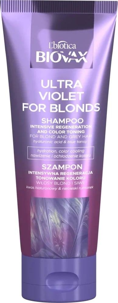 Shampon për femra BIOVAX Ultra Violet Intensively Regenerating Toning për flokë bionde dhe gri, 200ml Shampon për femra BIOVAX Ultra Violet Intensively Regenerating Toning për flokë bionde dhe gri, 200ml