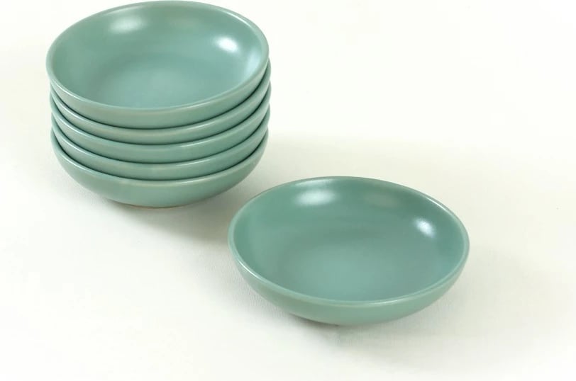 Set tasash për salcë, qeramike, 6 copë, ngjyrë e gjelbër, Hermia Concept, 13cm