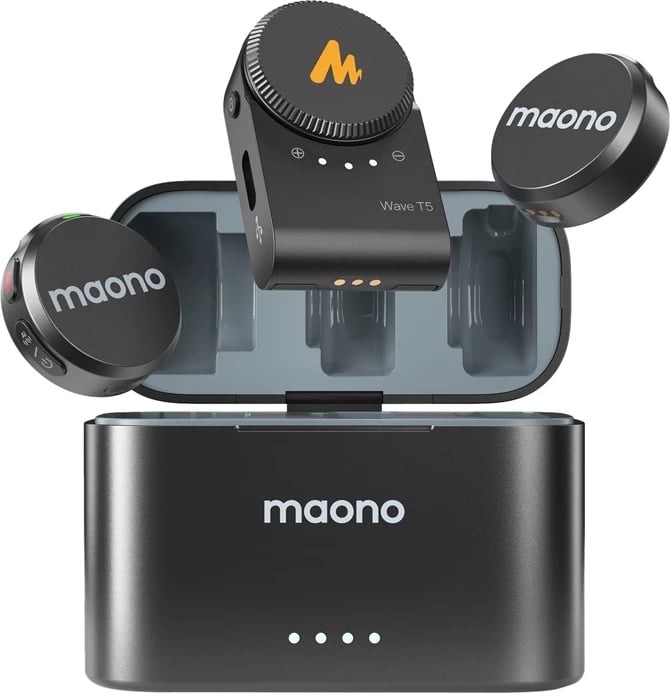 Mikrofon pa tela Maono WM650 A2, sistem me 2 transmetues, për kamera dhe telefon, i zi Mikrofon pa tela Maono WM650 A2, sistem me 2 transmetues, për kamera dhe telefon, i zi