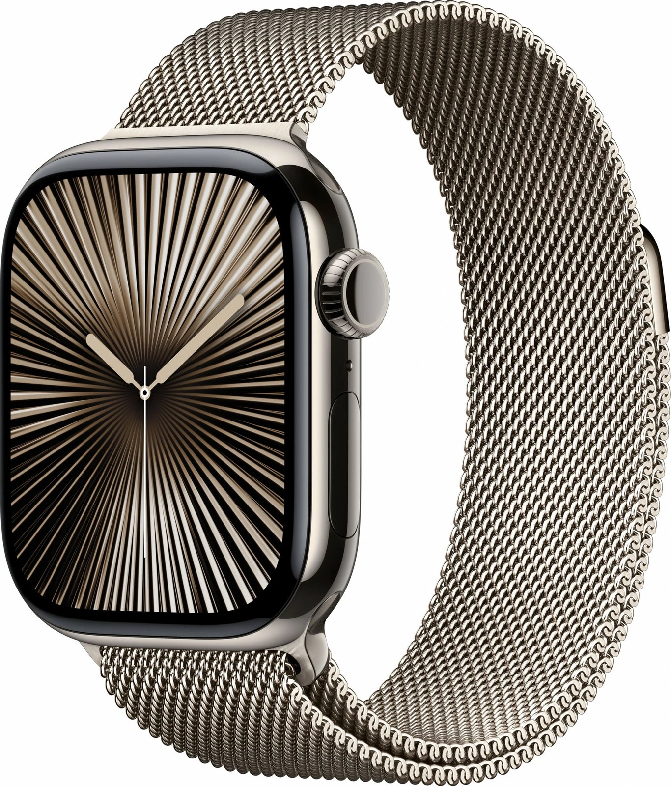 Smartwatch Apple Watch Series 10 GPS + Cellular 42mm, kasë titanium natyral, rrip çelik natyral