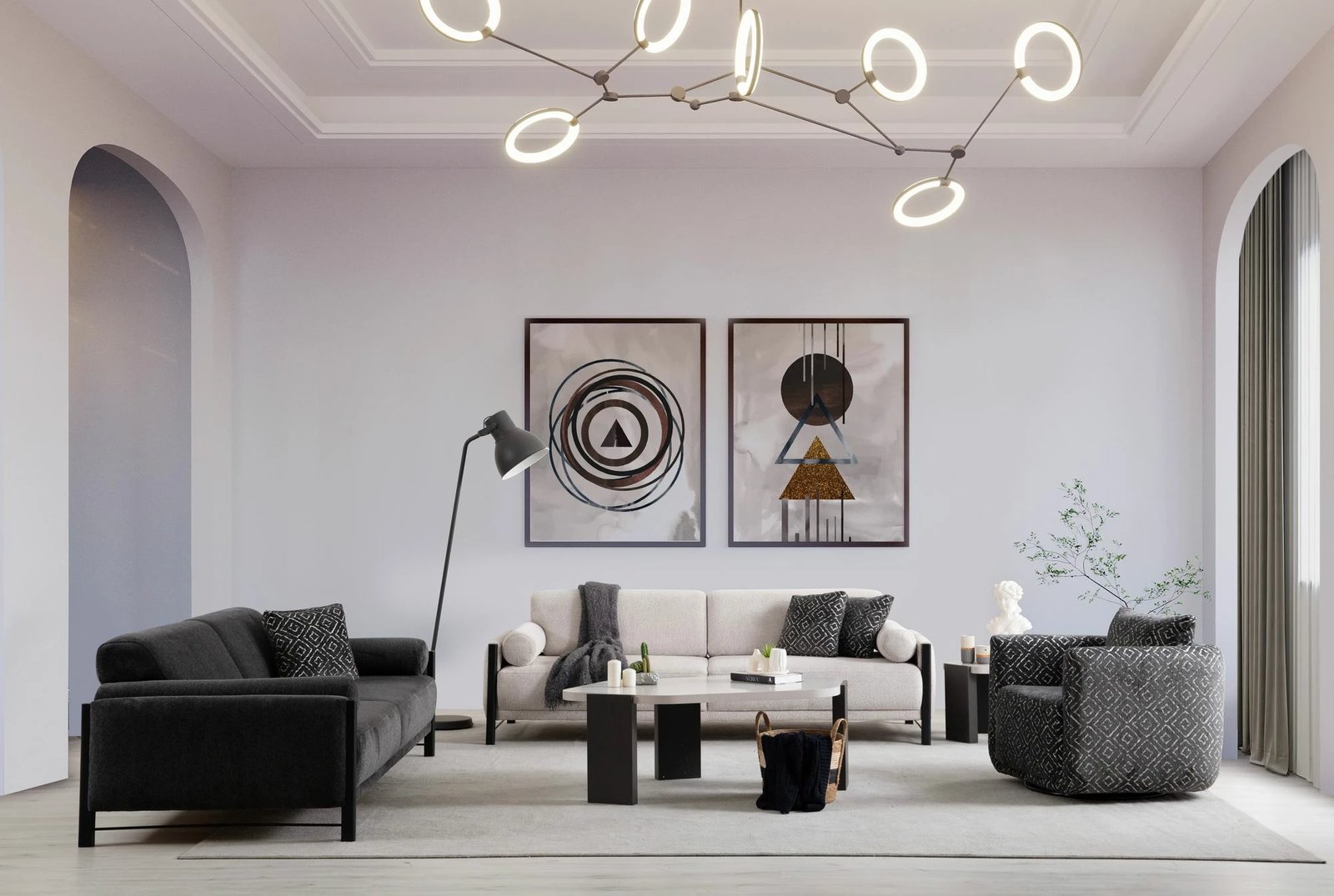 Divan treshe Nora, bezhë, Atelier del Sofa