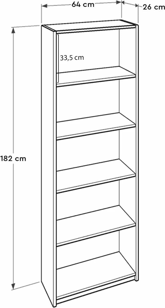 Raft librash Hanah Home, Ktp-350-Ss-1, ngjyrë sonomo