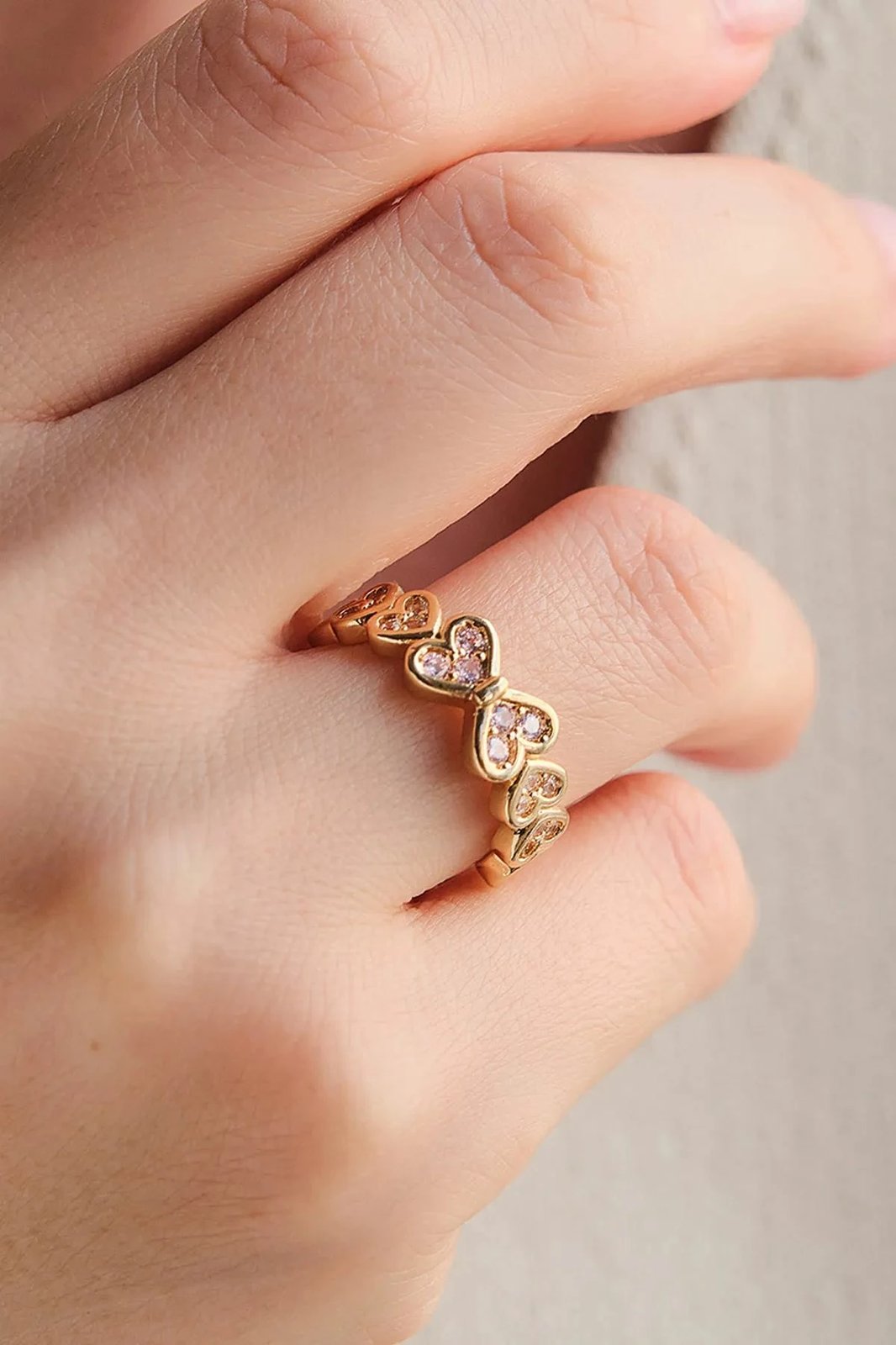 Unazë Jumeon, ngjyrë ari, me gurë zirkon, e rregullueshme