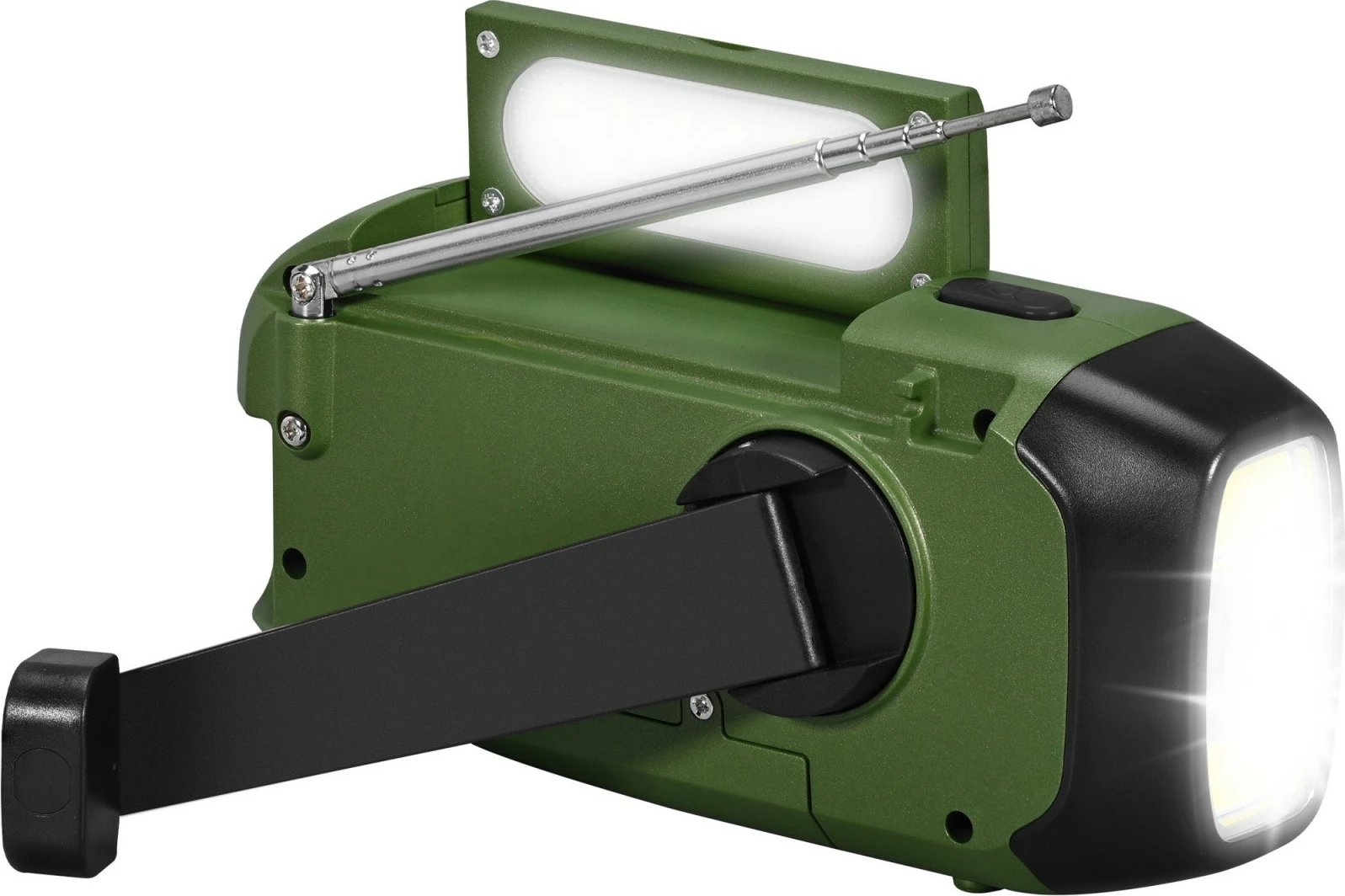 Radio portabile emergjente Sencor SRD 1000SCL GR, AM/FM, power bank, dritë LED, e zezë/e gjelbër