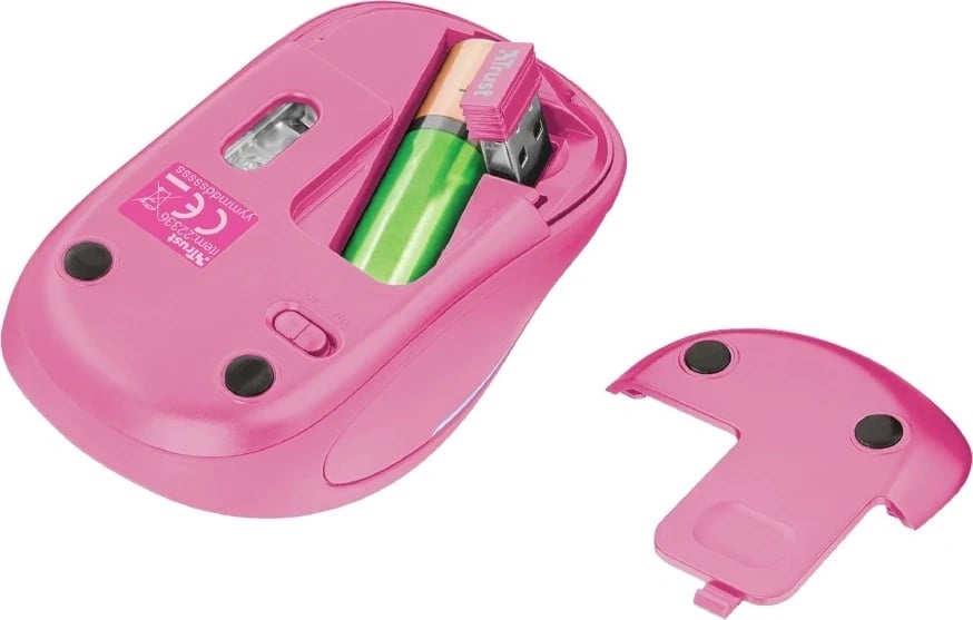 Maus wireless Trust Yvi FX, 1600dpi, rozë