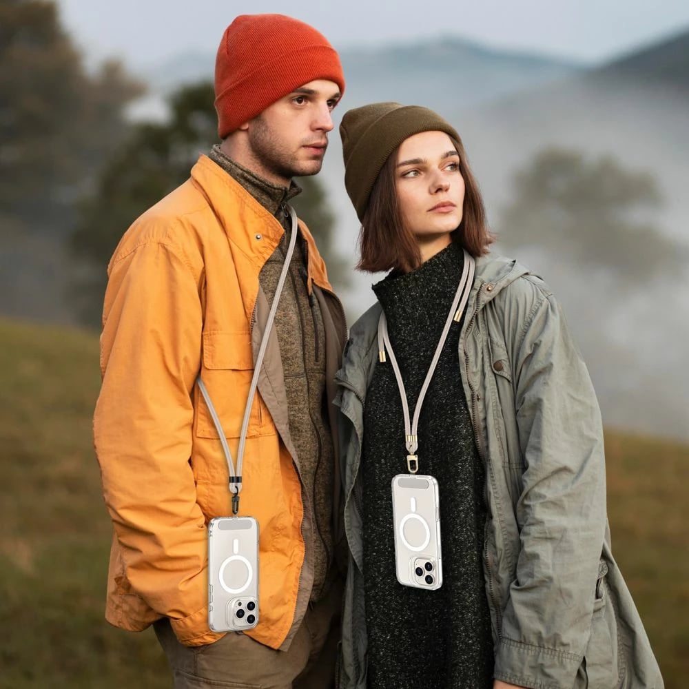 Rrip crossbody për celular Tech-Protect C7S, me adapter, Bezhë