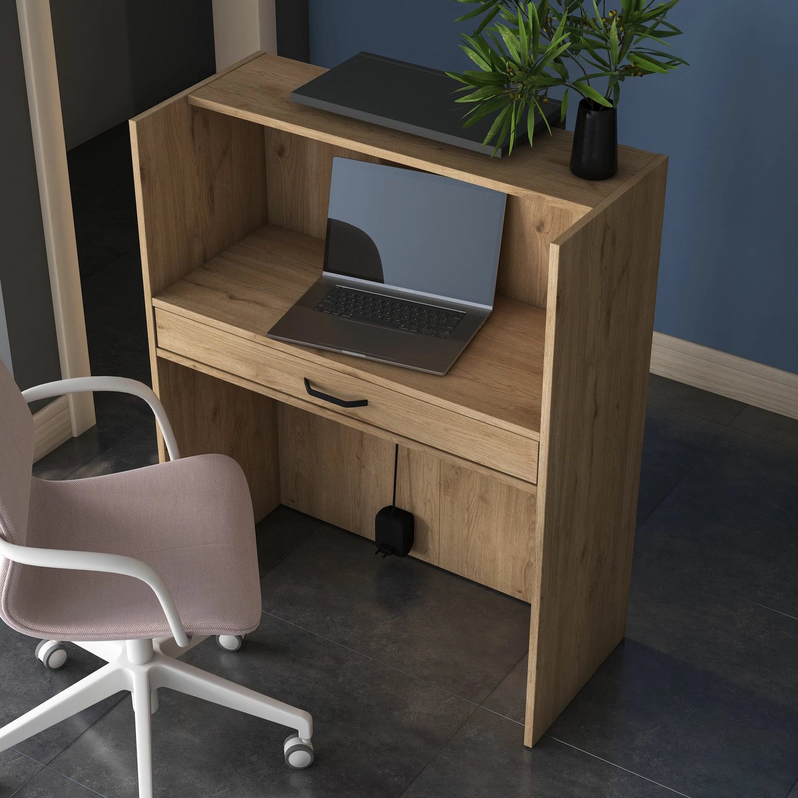 Tavolinë pritjeje Hanah Home, MA101 - 3859, ngjyrë arrë dhe antracit