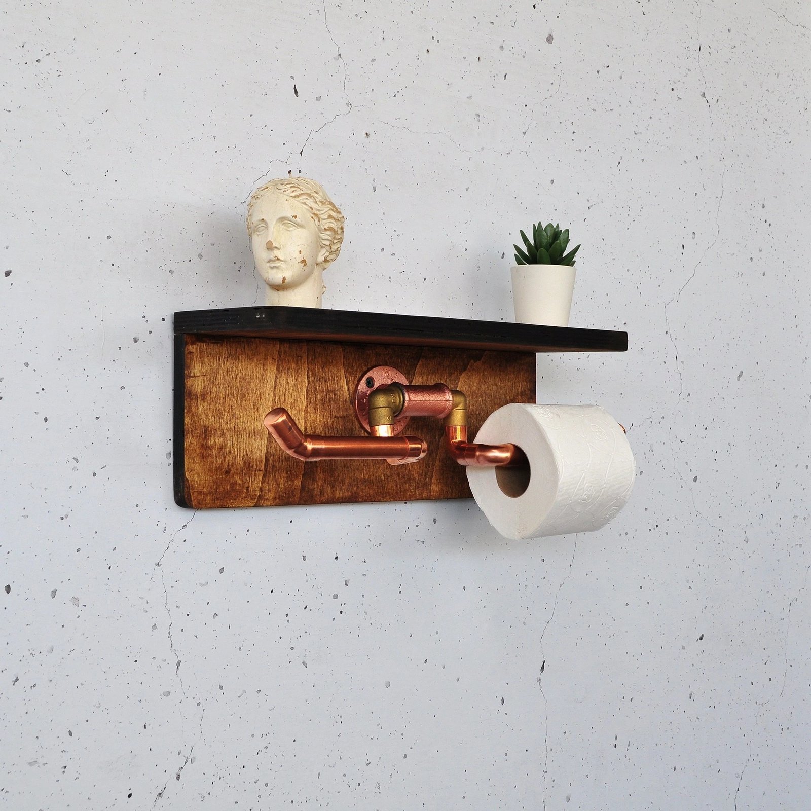 Raft muri me tub, ngjyrë arre dhe ari rozë, Skye Decor, Cop055