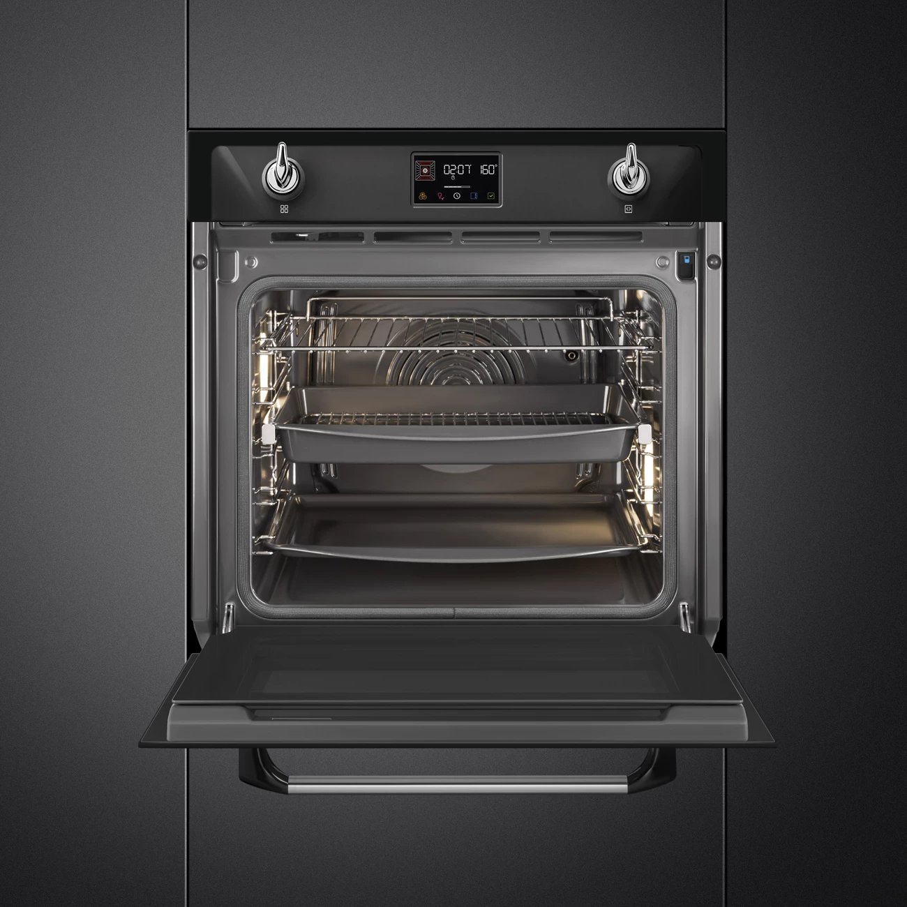 Furrë Victoria SMEG SOP6902S2PN, 68 L, e zezë