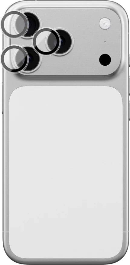 Mbrojtës xhami për kamera AmazingThing Lens Glass për iPhone 17 Pro / Pro Max, kornizë alumini, zi