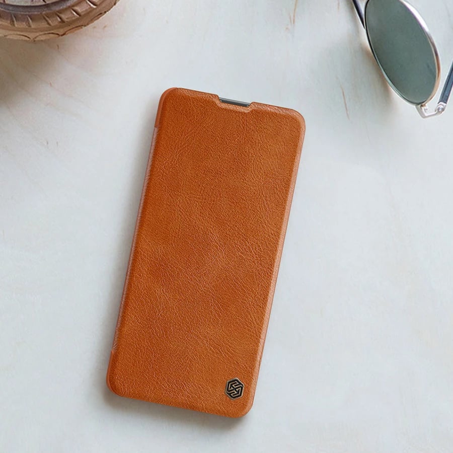 Mbështjellës Nillkin Qin Case për Xiaomi Redmi Note 11 Pro+, Redmi Note 11 Pro, Mi 11i HyperCharge, kafe