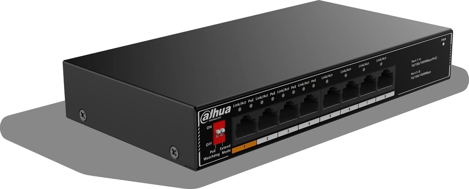 Switch DAHUA SG1008LP, 8 porta Gigabit, PoE, i zi