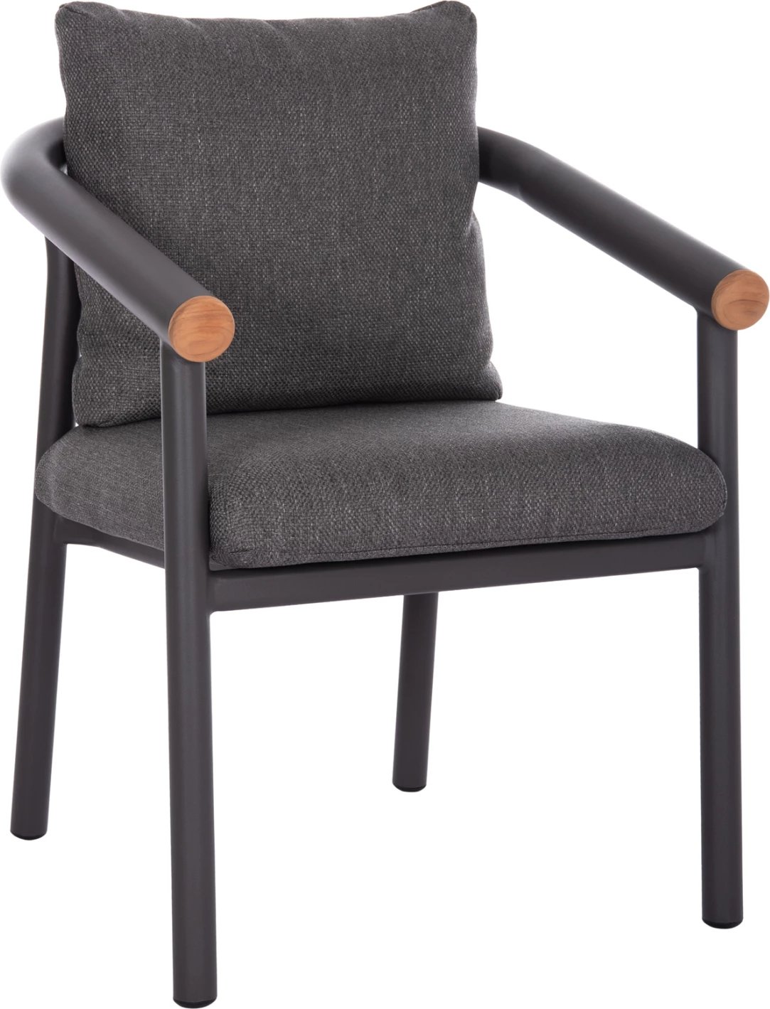 Karrige ngrënieje EUTOPIA, alumin, material OLEFIN, ngjyrë gri e errët, 62x66x78cm