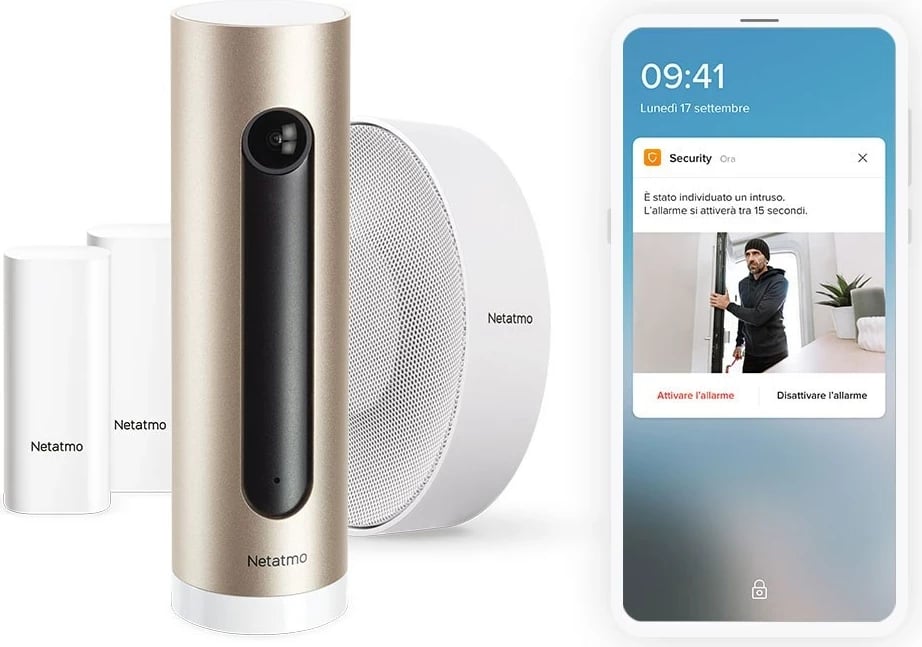 Sistem alarmi i mençur Netatmo me kamerë, Bardhë