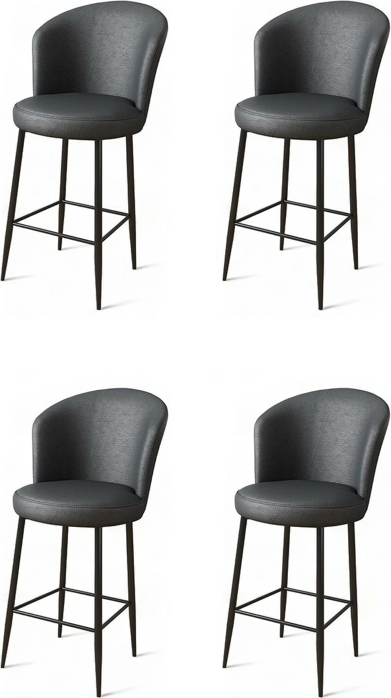 Set karrigesh për bar (4 copë), Hanah Home Uras, antracit, e zezë