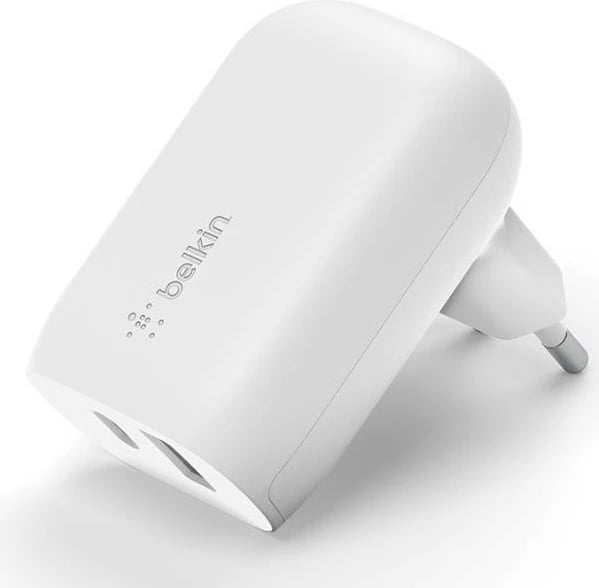 Karikues muri Belkin WCB007vfWH, 37W, 2 porta USB (USB-C + USB-A), Bardhë