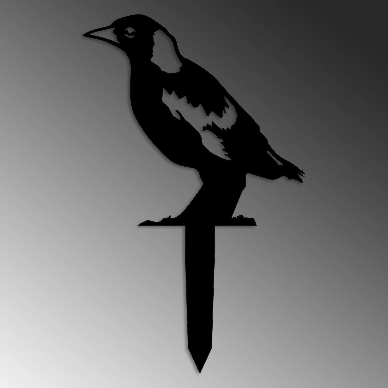 Objekt dekorativ për kopsht, Aberto Design, zog, ngjyrë e zezë, 37x23cm