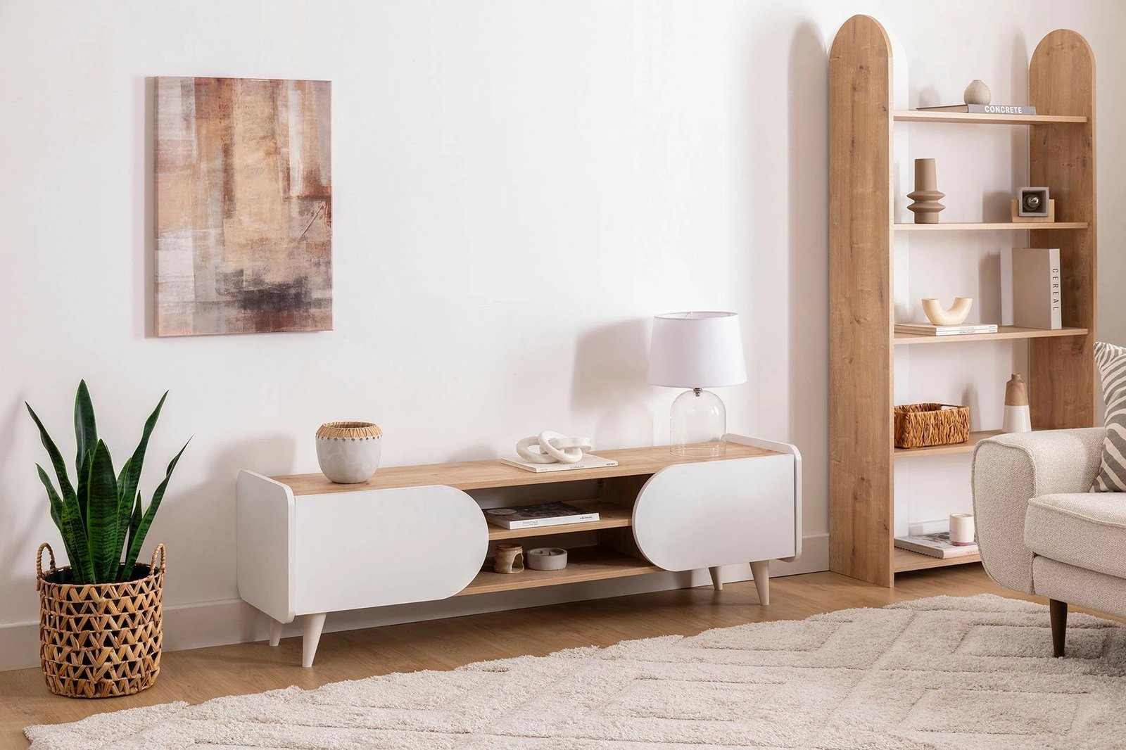 Komodë TV Hanah Home, Mindy Tv 160, ngjyrë safir dhe e bardhë