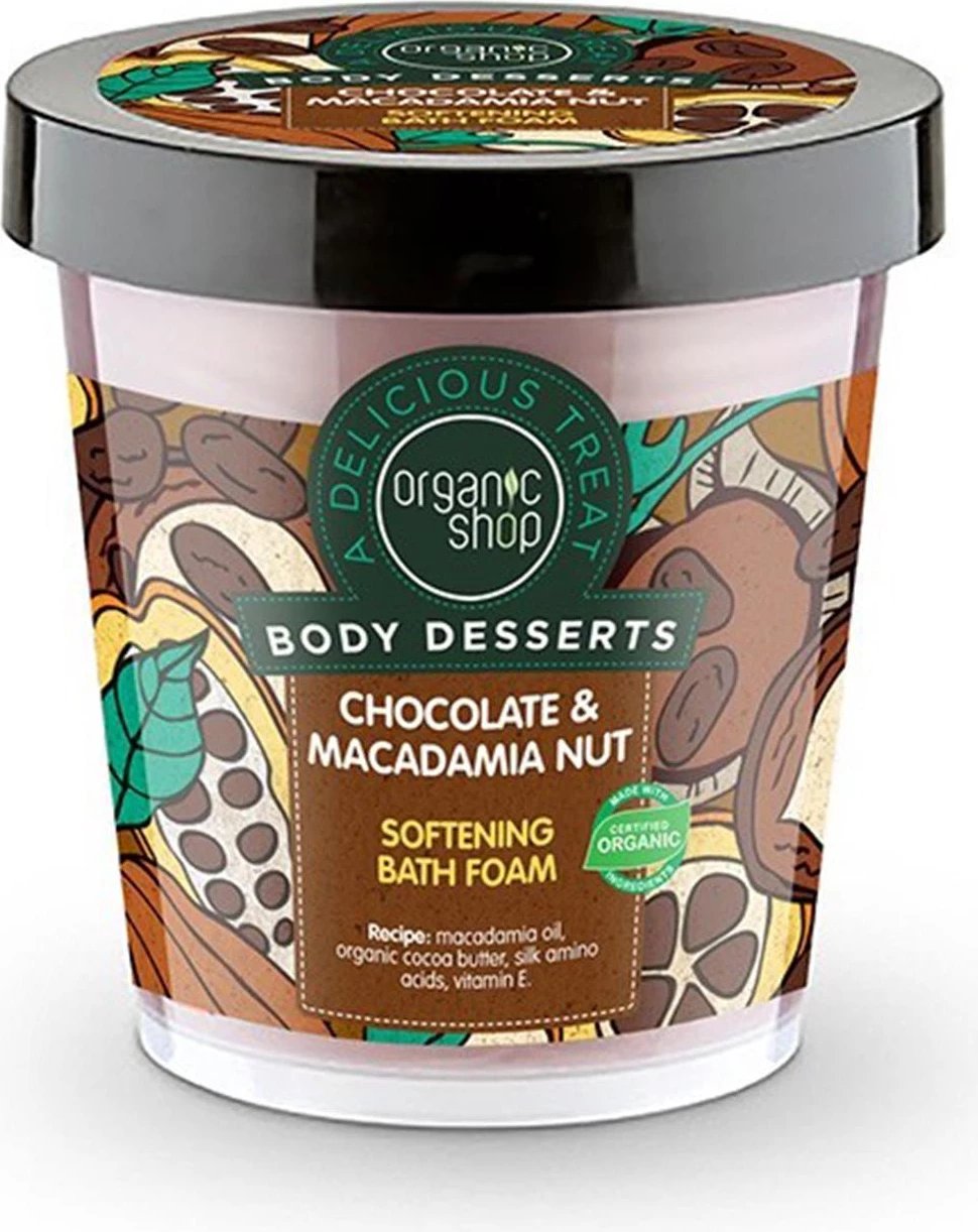 Shkumë për banjë uniseks Organic Shop Body Deserts Chocolate & Macadamia Nut 450ml
