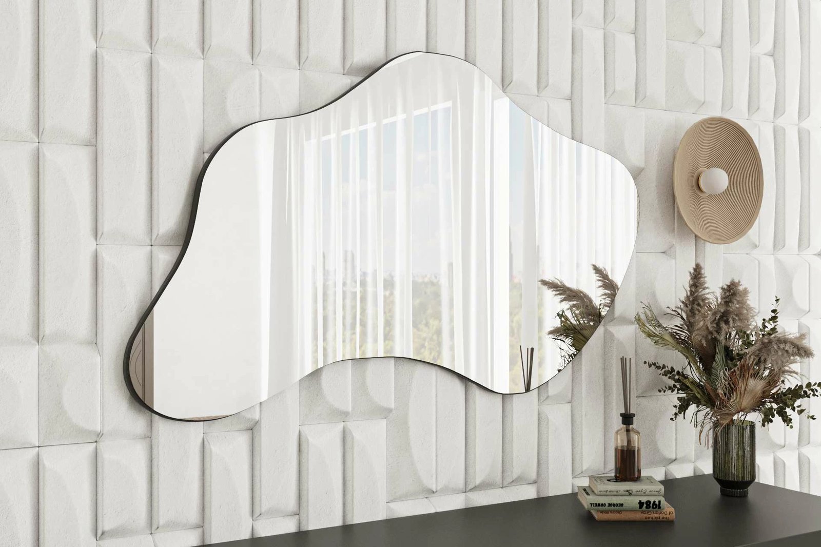 Pasqyrë Skye Decor, Azeila, ngjyrë e zezë, 60x120x2.2cm