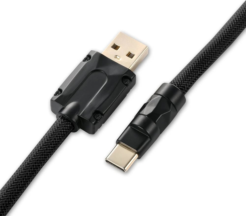 Kabllo spirale Sharkoon SGK50 Aviator, 1.85m, USB Type-A/Type-C, e zezë