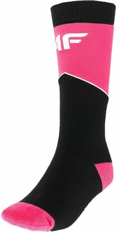 Çorape ski për fëmijë 4F, të zeza dhe rozë