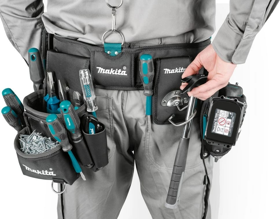 Brez për vegla pune Makita E-15235 me rrip të rregullueshëm, 2 xhepa, i zi