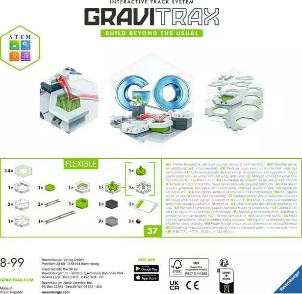 Set ndërtimi Gravitrax GO Flexible Ravensburger, 37 pjesë, plastikë