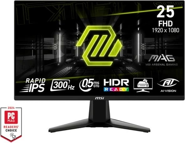 Monitor MSI MAG 255XF 24.5" FHD 1920x1080 Rapid IPS 300Hz 0.5ms Flat Black