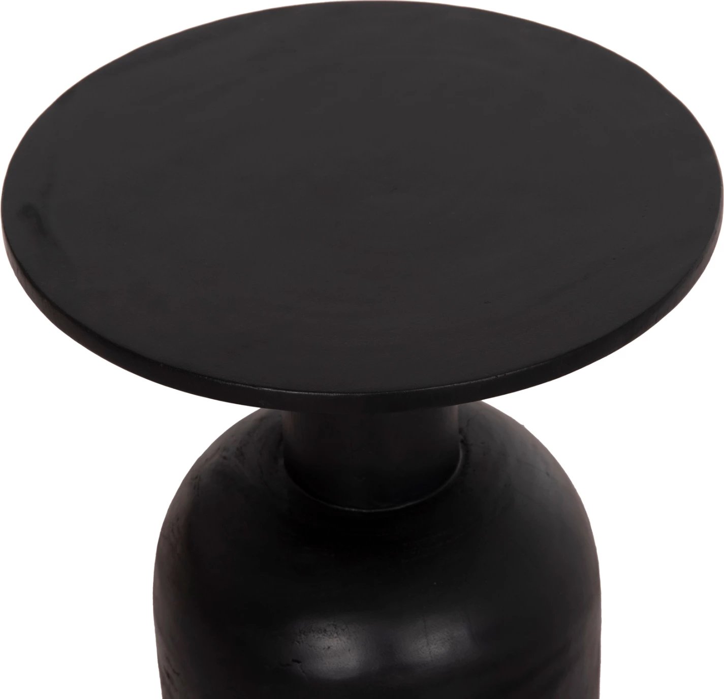 Tavolinë anësore e rrumbullakët PUMBE, dru suar i zi, FH9891.12, 40x50cm