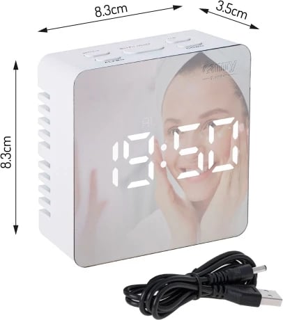 Zgjuese, Adler, CR 1150, ekran LED, temperaturë ambienti, USB + 3xAAA, e bardhë