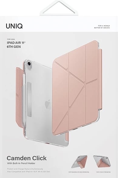 Mbështjellës UNIQ Camden Click për iPad Air 11" (2024), rozë