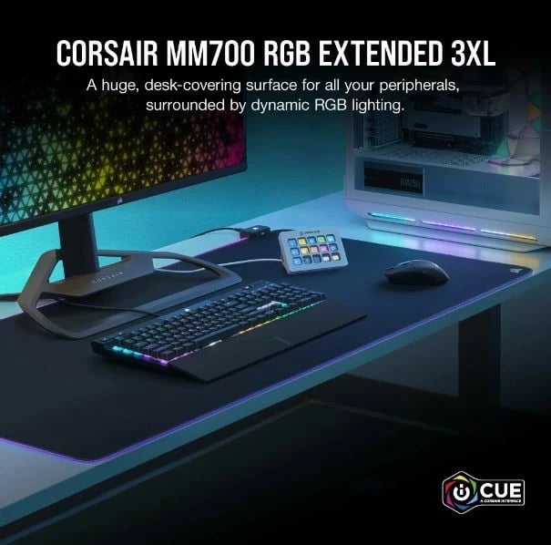 Mauspad Corsair MM700 RGB 3XL, 1220x610mm, i zi