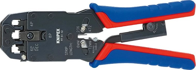 Knipex 97 51 12, kangele çeliku, dorezë PP, 200mm, e zezë/e kuqe