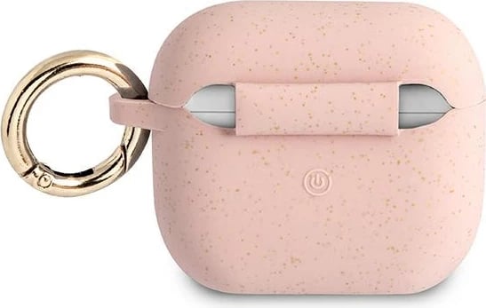 Mbështjellës Guess për AirPods 3, silikon, rozë me shkëlqim