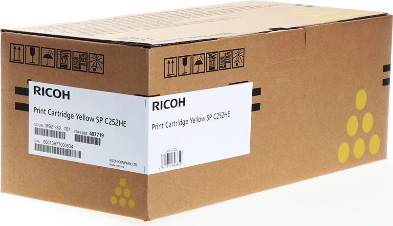 Toner Ricoh Type C252E 407719 XL 6000 faqe, e verdhë