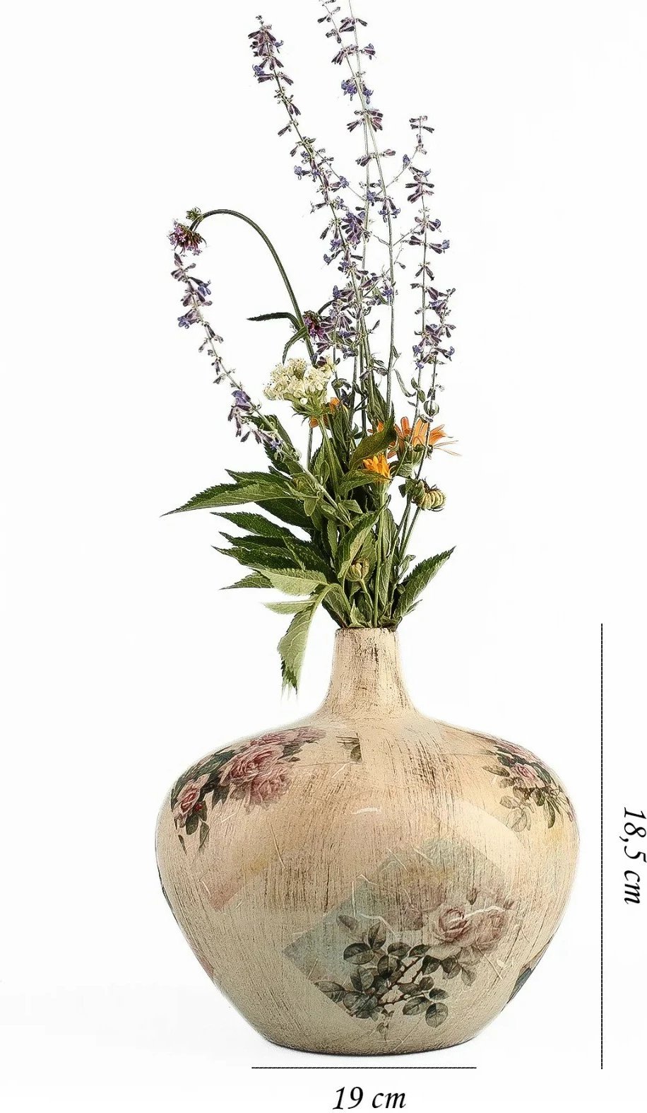 Vazo dekorative, multingjyrëshe, Evila Originals, YL689, 19x18.5cm